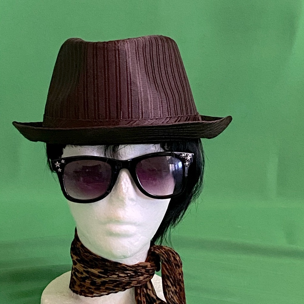 Satin Pinstripe Trilby Fedora